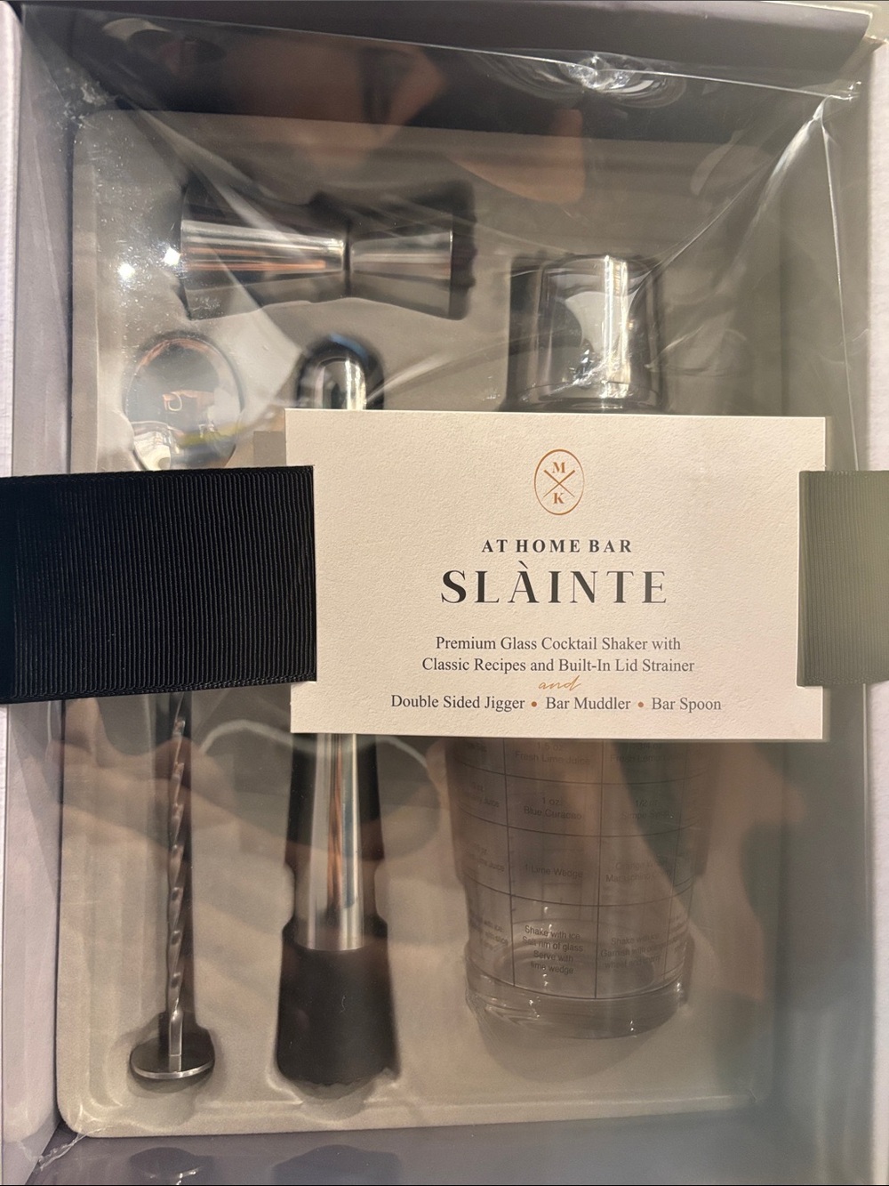 At Home Bar Premium Glass Cocktail Shaker Set